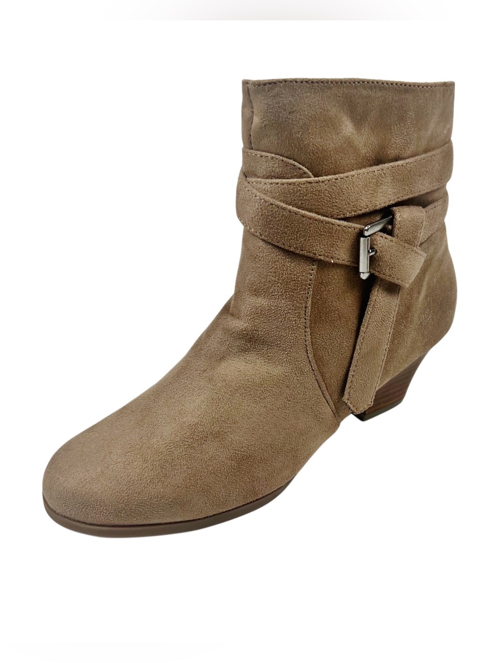 Comfortview Women’s Tan Faux Suede Ankle Boots Sz 9.5